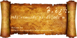 Háromszéki Ádám névjegykártya