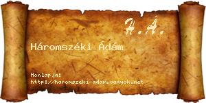 Háromszéki Ádám névjegykártya