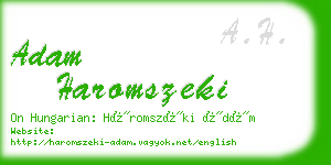 adam haromszeki business card